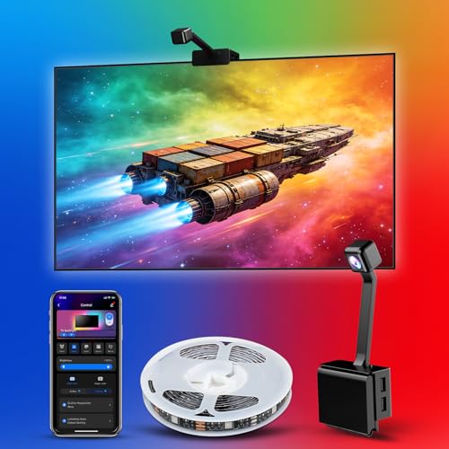 TJOY TV LED Backlight, 9.84 ft RGB+IC Smart LED Strip Lights for 45-50 inch TVs, App Control, Compatible with Alexa & Google Assistant