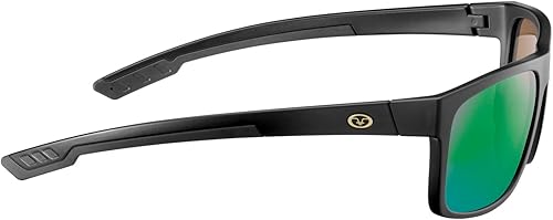 Miniatura 3 de Flying Fisherman Gafas de sol polarizadas sin conexión, Marco negro matelente de espejo verde ámbar