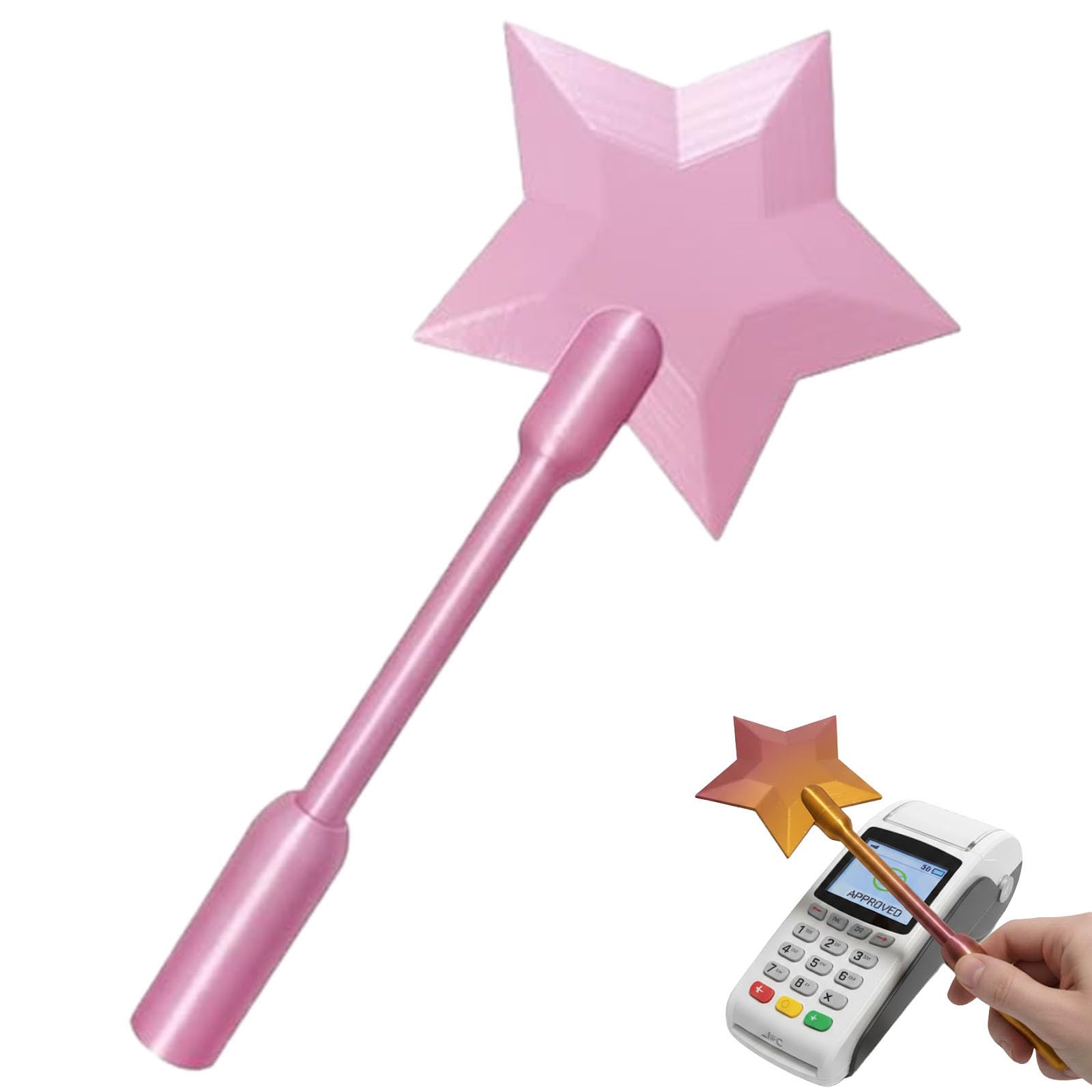 3D Printed Wand Tap to Pay, Tap to Pay Wand, Star Magic Wand Contactless Payment Card Holder, Credit Card Holder for Easy Touch Payments (Style B)