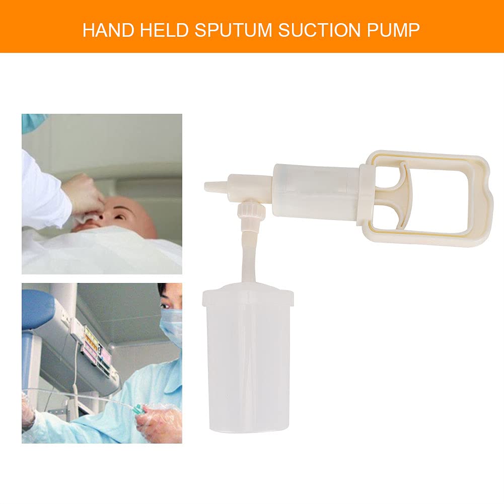 Bomba de Succión de Flema, Aspirador de Esputo Manual sin Energía Dispositivo de Succión de Material ABS con Tubo de Succión Desechable para Rescate en el Sitio y Cuidado en el