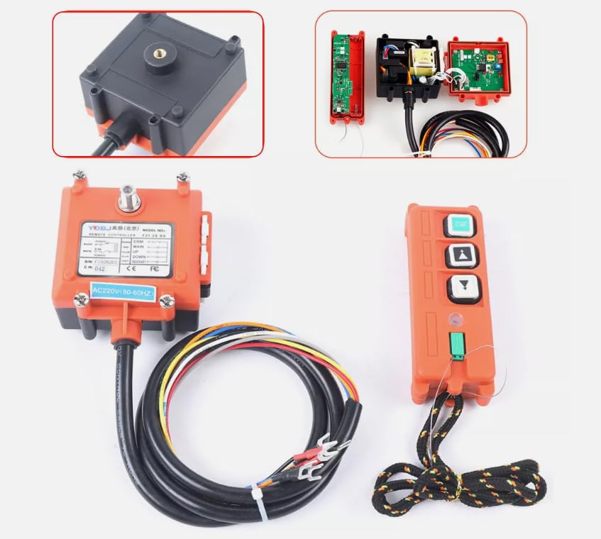 Télécommande sans fil Interrupteur à bouton-poussoir Télécommande industrielle Hoist Palan à corde orange pour élévateurs électriques, engins de chantier 21 x 18 x 8 cm