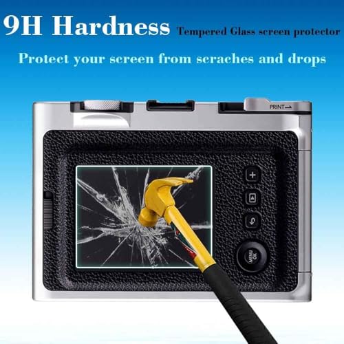 Image of M.G.R.J Tempered Glass Screen Protector for Fujifilm Instax Mini EVO /Hybrid Fuji Instant Camera (Set of [2] Screen Tempered Glass & [2] Lens PET Protector) [2+2 Pack] (Transparent)
