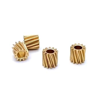 5pcs Brass Helical Gear 0.4 Module 12 Teeth 20 Degree Left Handed Helical Gear 6mm Height 2mm Tight Fit Motor Pinion Spiral Mechanical