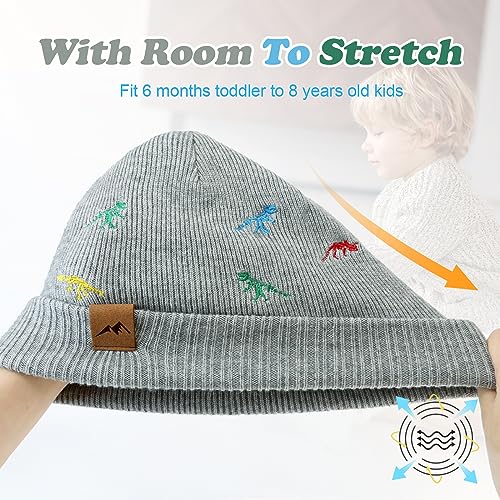 Image of XIAOHAWANG Knit Toddler Beanies Girls Boys Cute Kids Winter Hat Infant Dinosaur Baby Beanie Hats