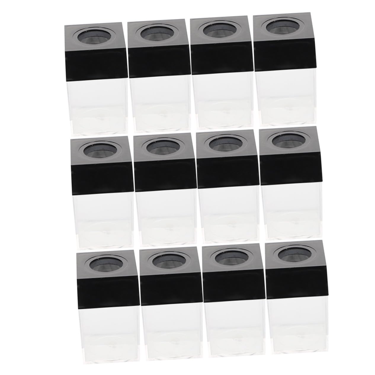 12 Pezzi Portagraffette Magnetico per Scrivania in Plastica Quadrato Organizer per Ufficio Scuola e Casa Magnetico per Tenere in Ordine Graffette Spilli e Fermagli