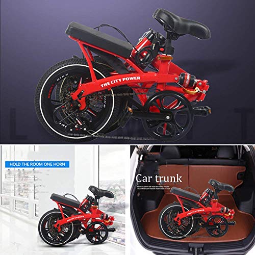 L.HPT 6 Geschwindigkeit Faltrad Leichte Aluminiumrahmen Shimano Faltrad 16 Zoll Stoßdämpfer Kleine Tragbare Kinder Student Fahrrad Erwachsene Männer Und Frauen – Bild 3