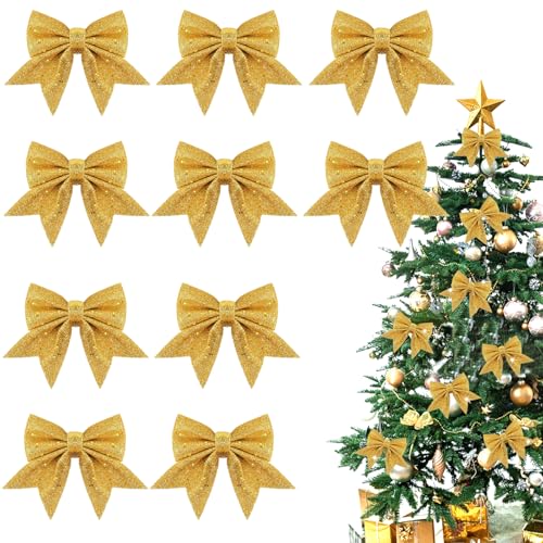 Schleifen Weihnachtsbaum, 10 PCS Weihnachtsschleifen,...