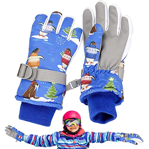 Kekou Skihandschuhe für Kinder - Kinder Warme Handschuhe Winter wasserdichte Schneehandschuhe - Dicke warme Winddichte Handschuhe isoliert oder Mädchen Jungen, warme Unisex-Handschuhe für kaltes Cover