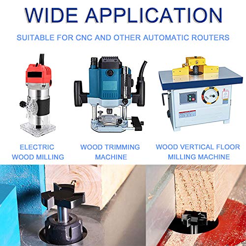 Cnc Spoilboard Surfacing Router Bit - 1/4 Inch Shank 1 Inch Cutting Diameter Slab Flattening Planing Replaceable Blade, Carbide Insert T-Slotting Wood Milling Grooving Planer Woodworking Cutter Tool #TOP6