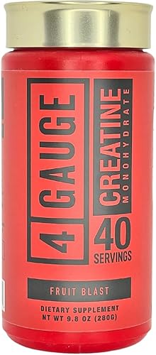 Monohidrato de creatina, 5000 mg por porción, 40 porciones, sabor a explosión de frutas, sin edulcorantes artificiales