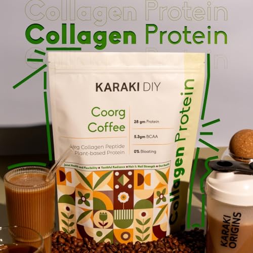 Image of Vegan Collagen Protein Powder | Coorg Coffee - Strong Roast Flavour | Pack of 2 x 675g | 30 Days Supply | 28g Protein per Serving | 6000mg Collagen Peptides, BCAA & Essential Amino Acids | UNISEX