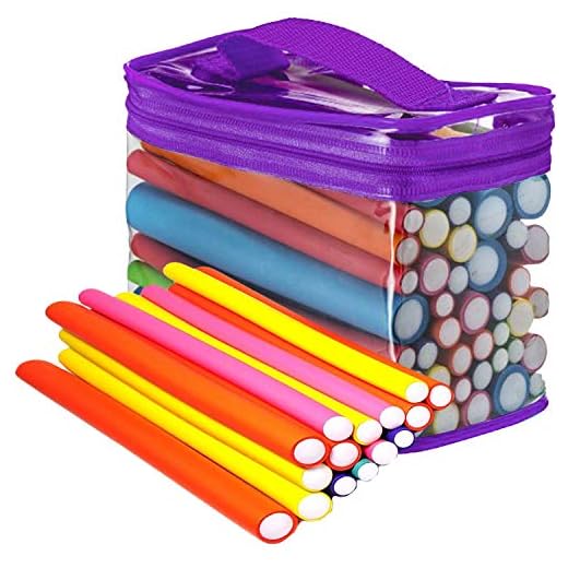 42 delar 7 storlekar vridbara flexstänger hårrullar hållbar skumlocktång set hårböjare verktyg gör-det-själv salong hårstyling locktång med fodral Purple Case