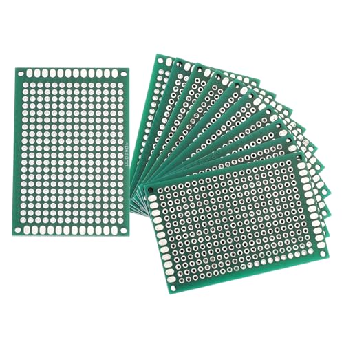 QUARKZMAN 10Pcs Placa De Circuito Solderable 60mm x 40mm Verde PCB Doble Cara Estañada Placa Prototipo Para Electrónica Proyectos De Circuitos DIY