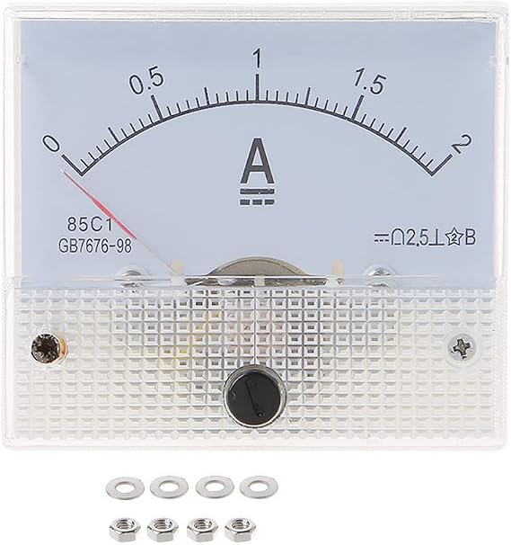 Current Measurement Instrument Analog Current Panel 85C1 Amp Ammeter Gauge Milliamp Meter 2.5 Accuracy for Auto Circuit Measurement Tester 6 Types