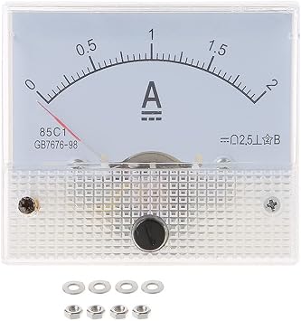 Current Measurement Instrument Analog Current Panel 85C1 Amp Ammeter Gauge Milliamp Meter 2.5 Accuracy for Auto Circuit Measurement Tester 6 Types