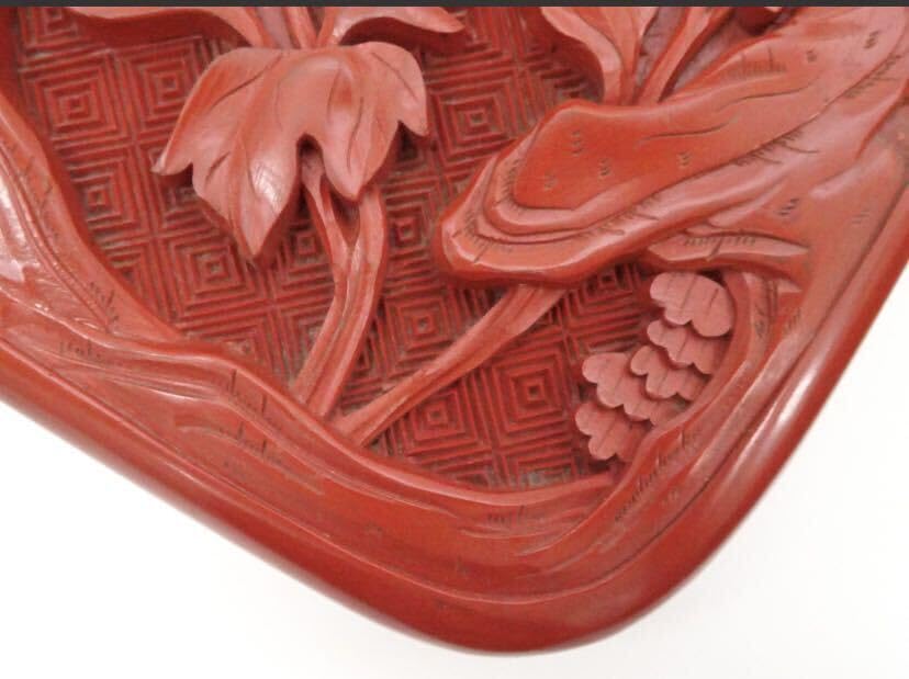 Amazon.co.jp: 堆朱合子共箱（四方箱中国美術漆芸香合蓋物小箱唐