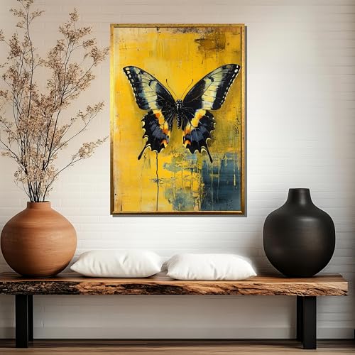 Tableau papillon jaune XINBAO pour raviver un mur de salon terne