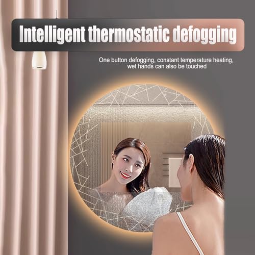 Miroir de salle de bain rond LED 70 cm avec anti-buée et intensité réglable