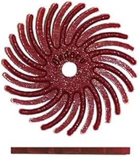 Dedeco Sunburst Radial Bristle Discs 48-Pack - 7/8" Curved - Red 220 Grit (Standard) - Aluminum Oxide for Polishing & Finishing