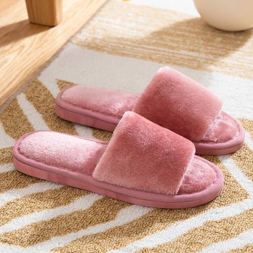 Slippers For Women Indoor,Women's Open Toe House Slipper Breathable Memory Foam Slip-On Winter Home Warm Bedroom Shoes with Non-Slip Sole3