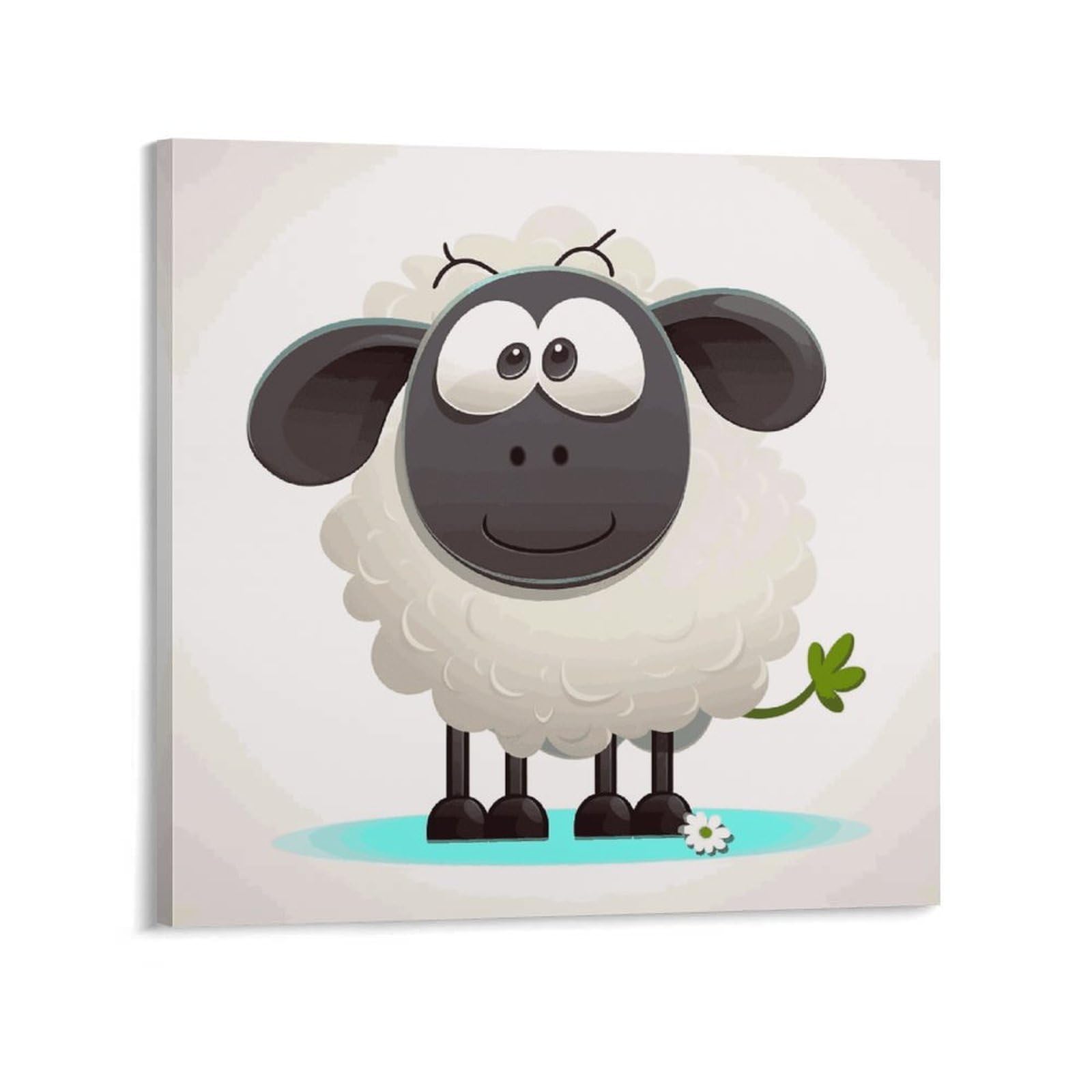 KLOPH Sheep Canvas Wall Art for Living Room 12x12inch Modern Artwork Painting for Bathroom Hanging Canvas Prints Aesthetic Wallart for Bedroom Kitchen Office Wall Decor
