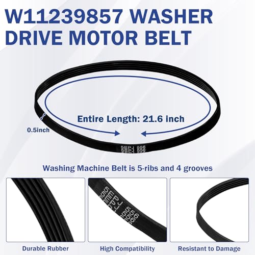 Image of W11239857 W10808317 W10006384 Washer Drive Motor Belt