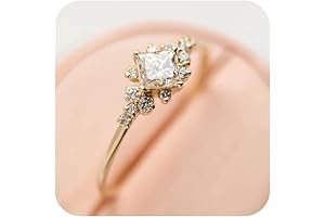 Exquisite Ring Square Morganite Jewelry for Women