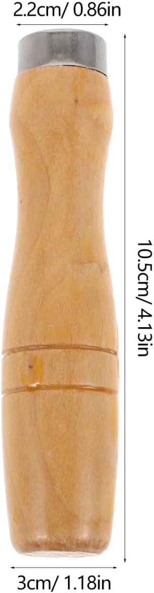 Yardwe 10Pcs Wooden Handles for File Cutting Tools with Metal Collars Ergonomic Solid Wood Grip for Files and Rasps 8.26X2.36X1.73 Inch