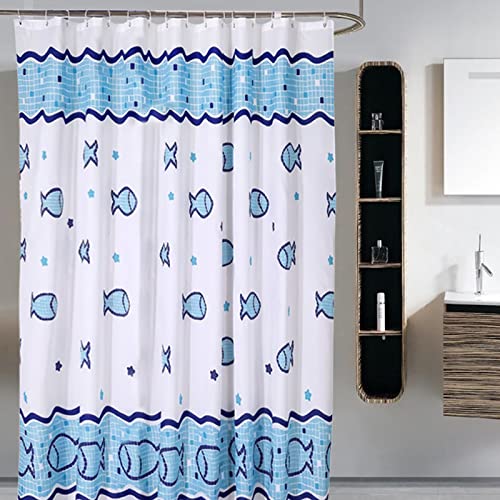 KnSam Narrow shower curtain for corner shower and small bathtub textile bath curtain made of polyester fabric - Image 2