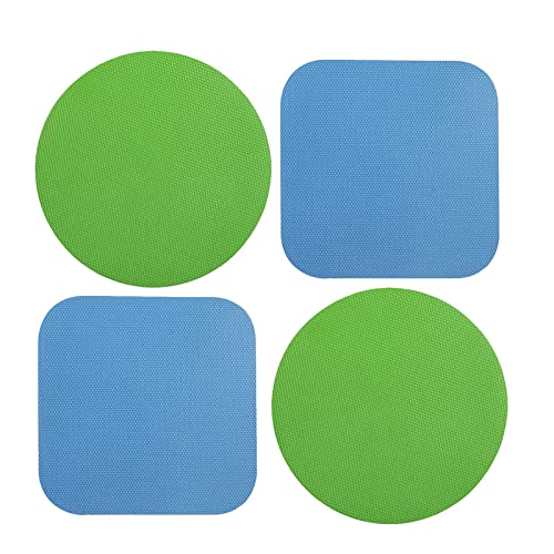 Jar Opener Gripper Pad, 4pcs Multifunctional Rubber Jar Opener Kitchen Coaste, Used to Open Wine Bottles, Cans for Seniors with Arthritis Weak Hands,Silicone Heat Insulation Pad.(Blue,Green)
