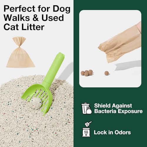 Image of VETRESKA Dog Poop Bags, Leak Proof, Extra Thick and Large Pet Waste Bags for Dog Walking and Cat Litter, Sandalwood & Almond Scented, 300 Bags