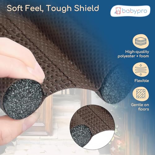Image of BabyPro 38 inch Door Guard Strips Pack of 10, Door Seal Gap Filler, Brown | Polyester Foam Material, Sound-Proof, Noise & Dust Blocker, Insect Protector