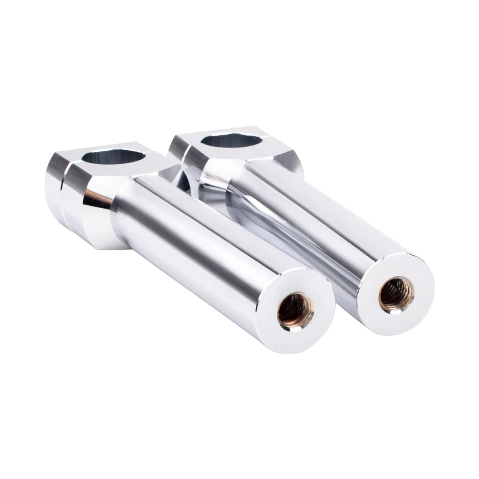 Elevadores De Manillar Universales Cromados 1" (25 Mm) Para Motocicleta Para Suzuki Con Adaptador Abrazadera Montaje Alzas Manillar Moto