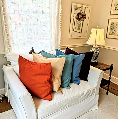 American Homes Shop Teal-Blue Velvet Throw Pillow Cover 22 Inch