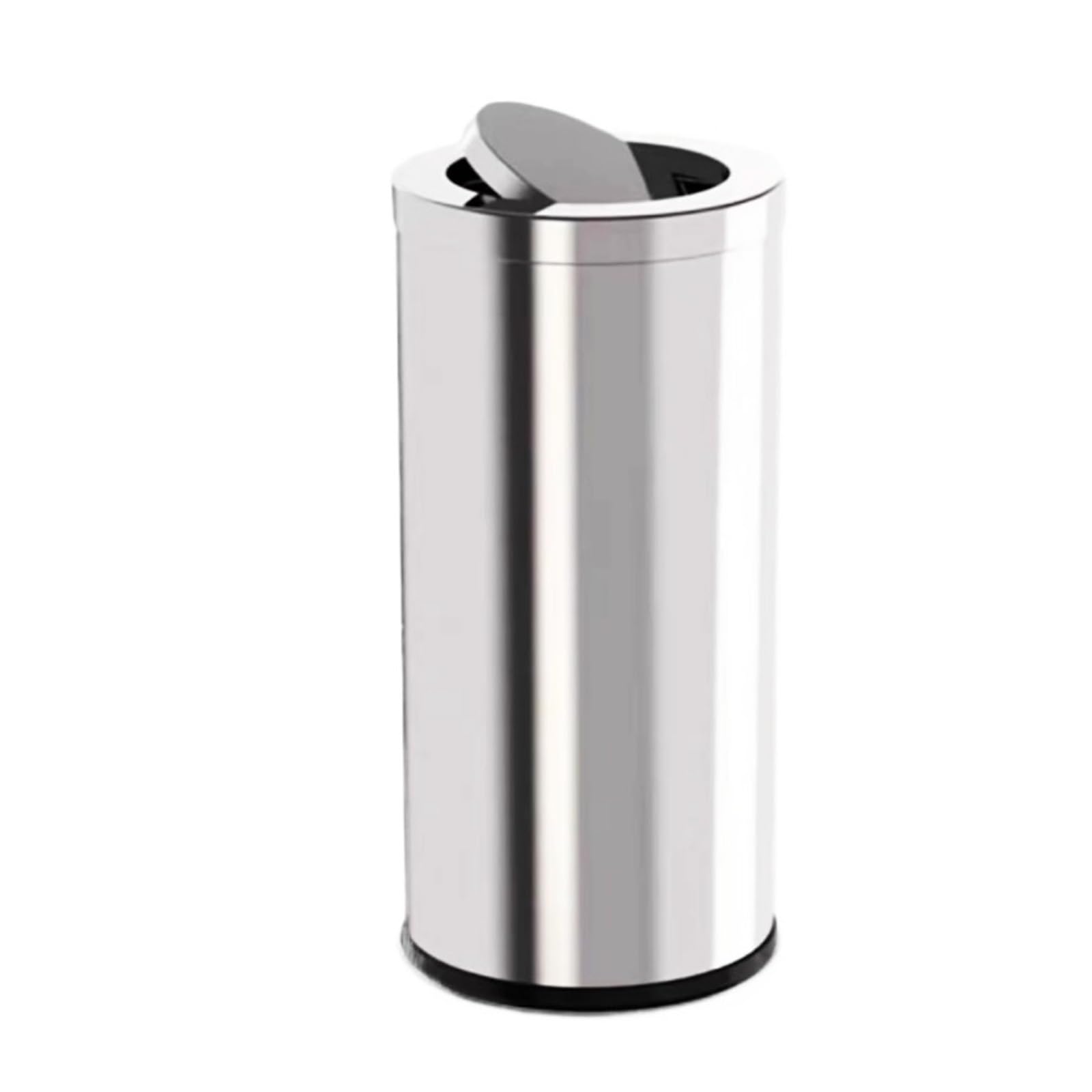 ZYYANSHOP Trash Cans Trash Bin with Swing Lid, Can with lid, Stainless Steel Cylindrical Garbage for Home and Office Wastebasket Garbage(Large)