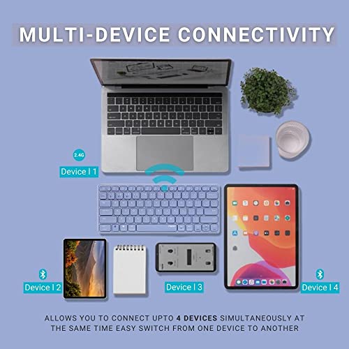 Image of RAPOO E9050 C-Type Rechargeable Bluetooth Wireless Multi-Device (4 Devices) Keyboard for Windows /iOS /Android,Tablet /Smartphone - 3 Years Warranty Purple