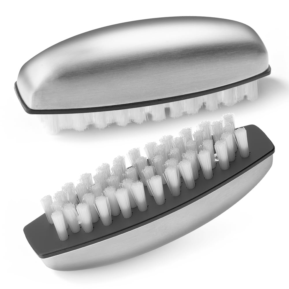 AYBUY Handbürste, Handwaschbürste Edelstahl Set, Nagelbürste, Multifunktions Fingernagelbürste, für Reinigung von Hand, Nagel, Bad, Waschbecken