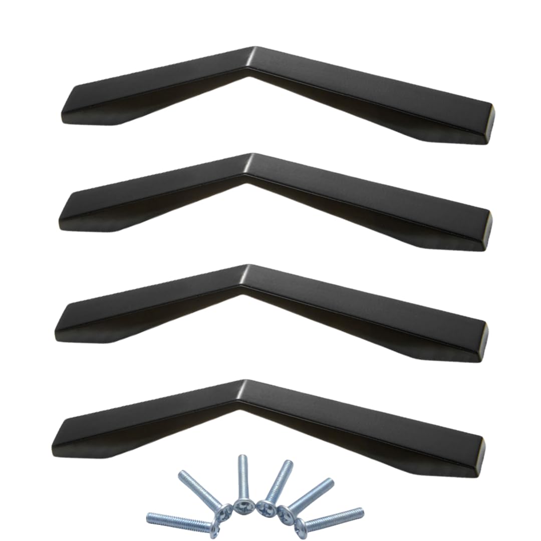 NLQCSXWEP Zinc Alloy Cabinet Bow Handle, Zinc Alloy Cabinet and Drawer Handles Matte Black Multiple Sizes 4-Pack(4068-128mm)