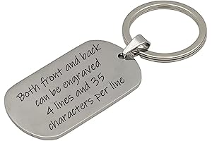 Personalized Engraved Dog Tag Keychain