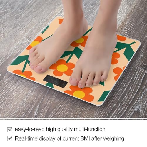 Báscula Digital Floral Naranja con Pantalla LCD Grande miniatura 5