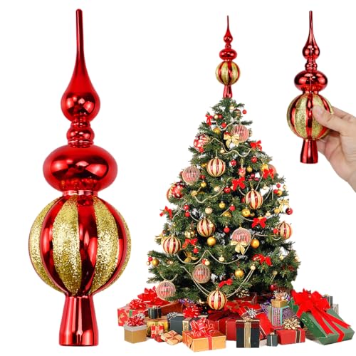 CAREDGO Weihnachtsbaumspitze Rot, Christbaumspitze Champagner 23CM...