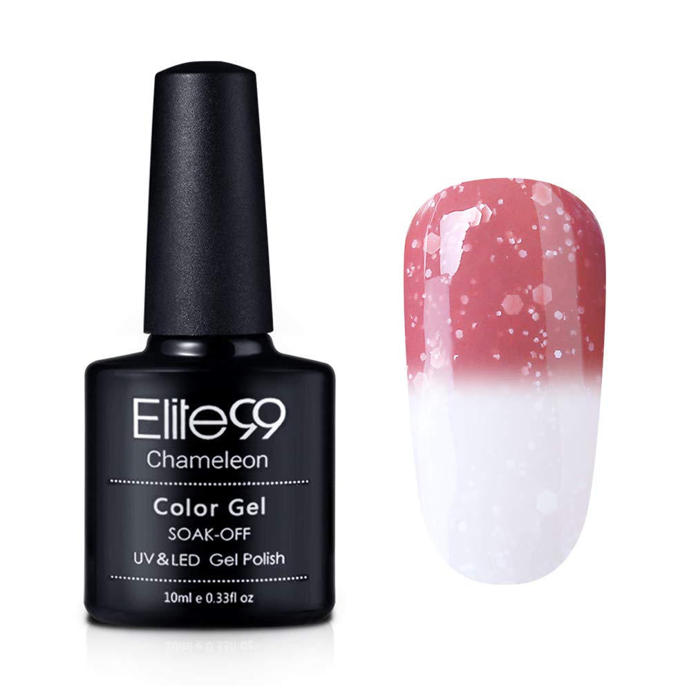 Elite99 Gel Nail Polish, Snowy Thermal Temperature Color Changing Nail Polish, UV LED Soak Off Chameleon Nail Art Gel Polish 10ML 9723