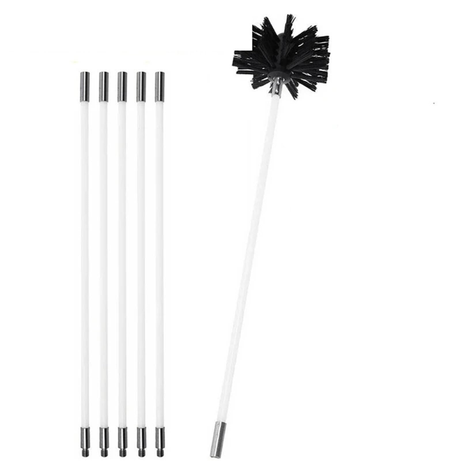 Psnklmm One Color Flexible Chimney Sweep Set Flue Sweeping Brush & Rod Kit Soot Cleaning Rods Nylon Tool Convenient