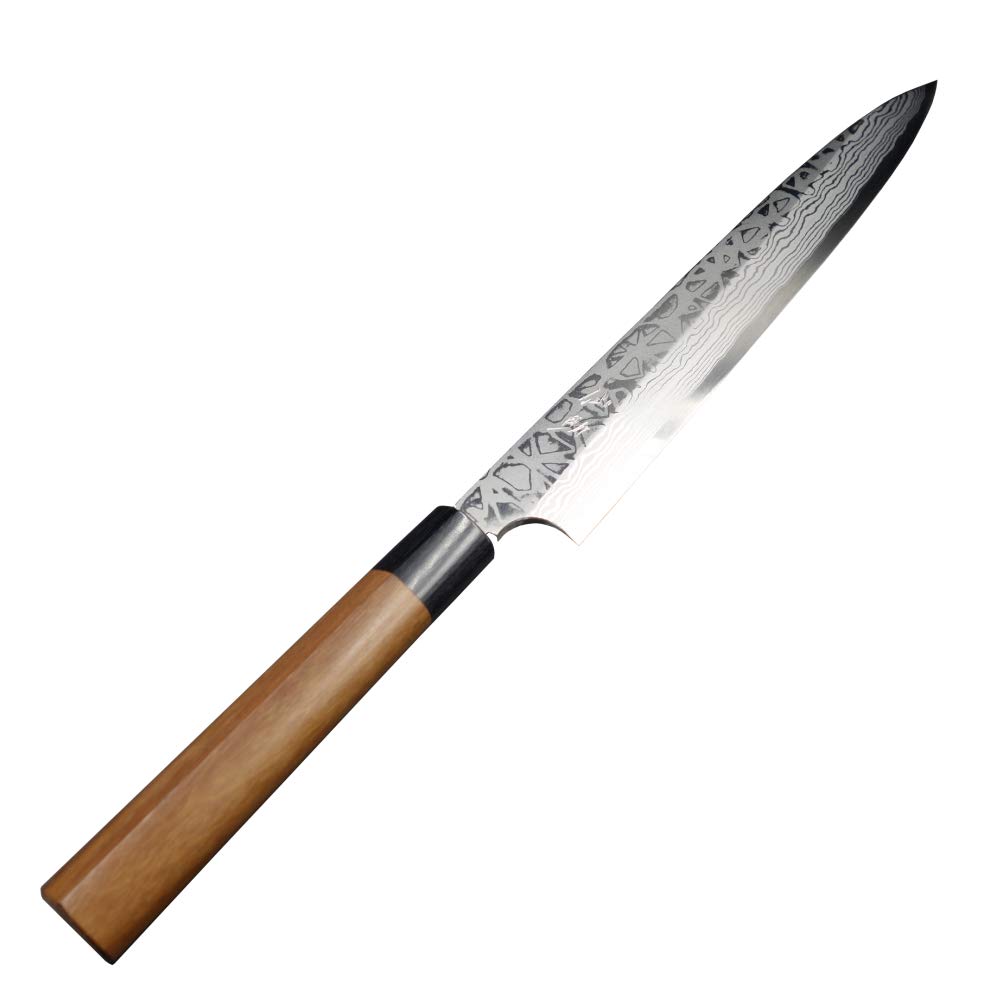 Amazon｜仙助 柳刃包丁 ダマスカス 安来鋼青紙2号 270mm 紫檀シノギ柄 