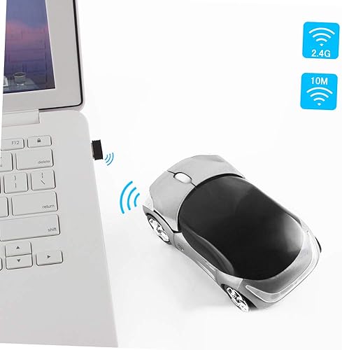Miniatura 2 de Usbkingdom Ratón inalámbrico de 2.4 GHz Cool 3D Sport Car Shape Ratones ópticos ergonómicos con receptor USB para PC, portátil, computadora para