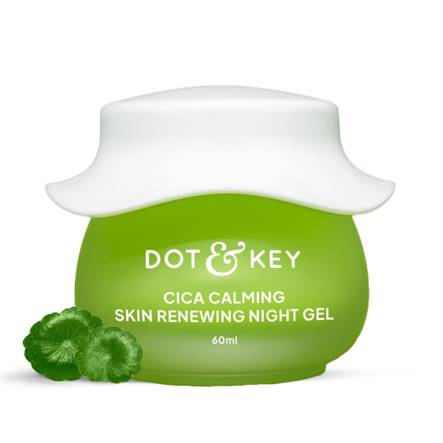 Dot & Key Cica Calming Skin Renewing Night Gel | Face Cream for Oily, Acne Prone Skin | Night Cream | Moisturizer for Oily Skin with Niacinamide, Gree