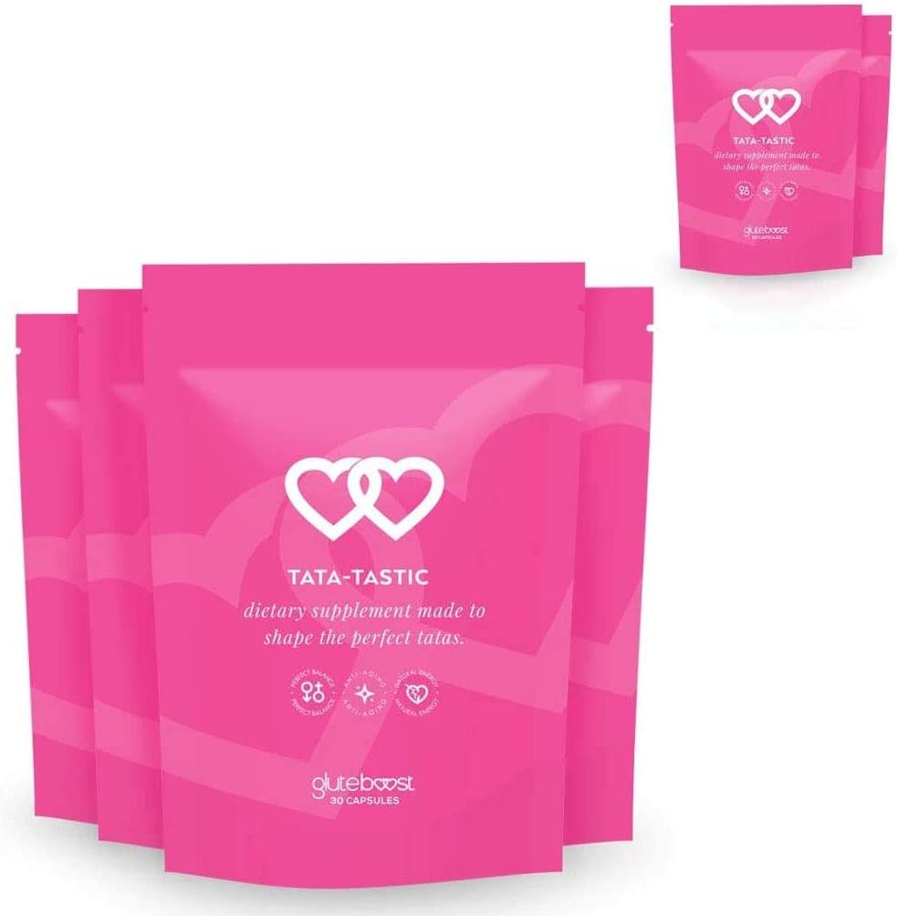 Gluteboost - Tata-Tastic Breast Enhancement Pills - for Women - Natural Boob Enlargement Supplement - Herbal Growth Support 6 Month