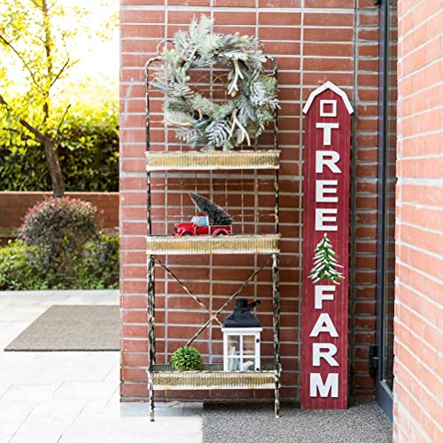 Glitzhome 68" H Farmhouse Garden Planter 3 Tiers Metal Display Plant Stand Storage Shelf Indoor Outdoor Floor Standing Storage Organizer Rack #TOP7