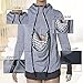 Women's Pregnancy Kangaroo Hoodie Coat Winter Warm Sweatshirt Jacket with Side Zipper Grey