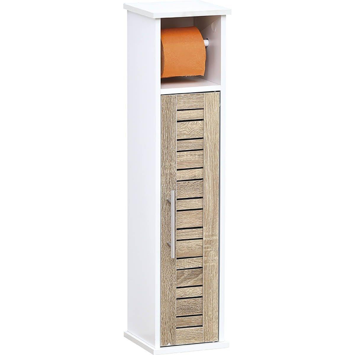 Tendance - Armario PORTARROLLOS Y Extractor DE Papel HIGIÉNICO DE 1 Puerta Y 1 Estante - Stockholm
